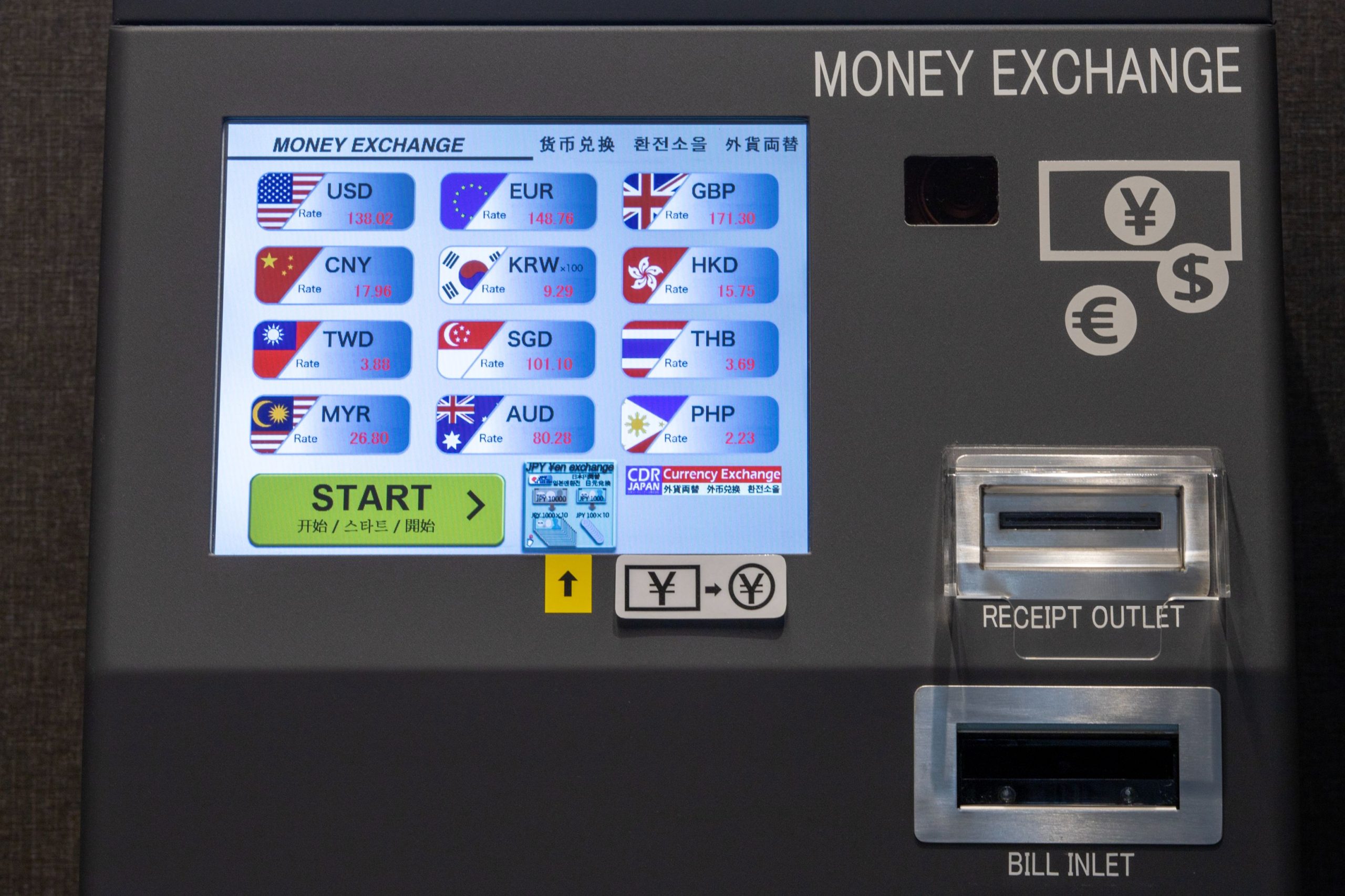 Foreign currency exchange machine (2F)